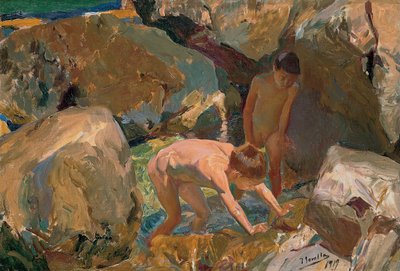 Kinder suchen Muscheln von Joaquín Sorolla